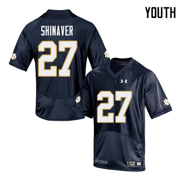 Youth #27 Arion Shinaver Notre Dame Fighting Irish College Football Jerseys Sale-Navy - Click Image to Close